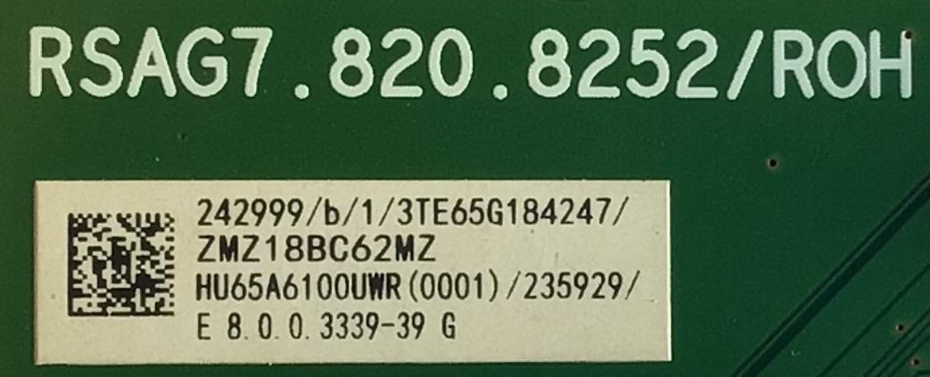 MAIN PARA SMART TV HISENSE 4K (‎3840x2160p) / NUMERO DE PARTE 242999 / RSAG7.820.8252/ROH / 242999/b/1/3TE65G184247 / MODELO 65R6E - Imagen 3